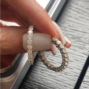 Inside out Diamond Hoops with 3.44cts in 14k white gold